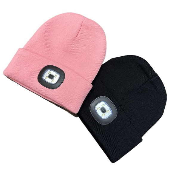 $18 for 2 Unisex 4 LED USB Flashlight Head Lights Hat for Winter - Picture 1 of 7